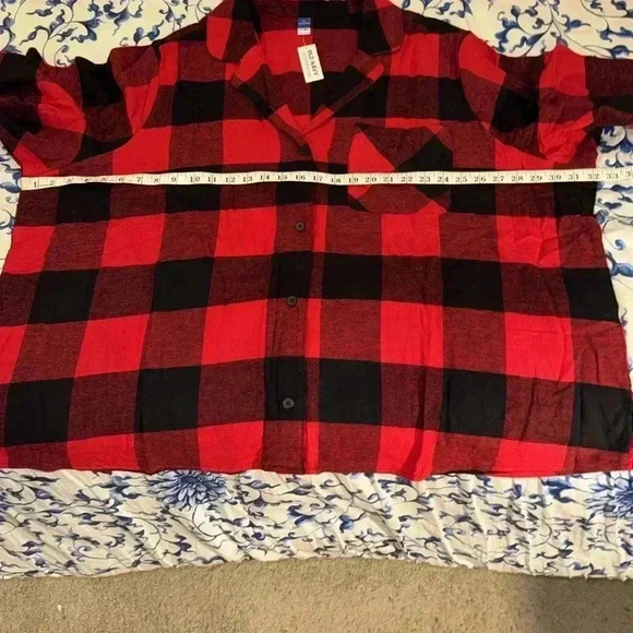 Old Navy Women’s red and black buffalo plaid flannel pajamas size 4X, NWT - Picture 4 of 6